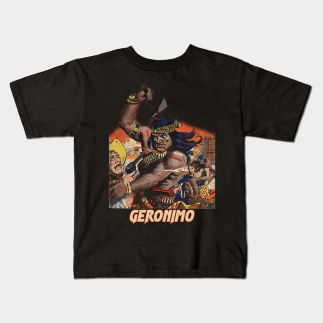 Geronimo native american war axe vintage design Kids T-Shirt by Captain-Jackson